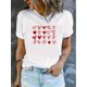 thumbnail image 1 of Valentine's Day Love Heart T-Shirt for Women - Comfortable & Breathable, Short Sleeve Casual Tee Tee For Adult, Men, Women, Teen, Teenager, Adolescent, Youth, 1 of 6