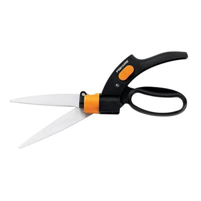 Fiskars Shear Ease Grass Shears  Grass Trimming Garden Tool  Black and Orange  1 Count
