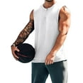 thumbnail image 3 of DYMADE Sports Vest Top Round Neck Button Up Sleeveless T-Shirt Men's Vest, 3 of 4
