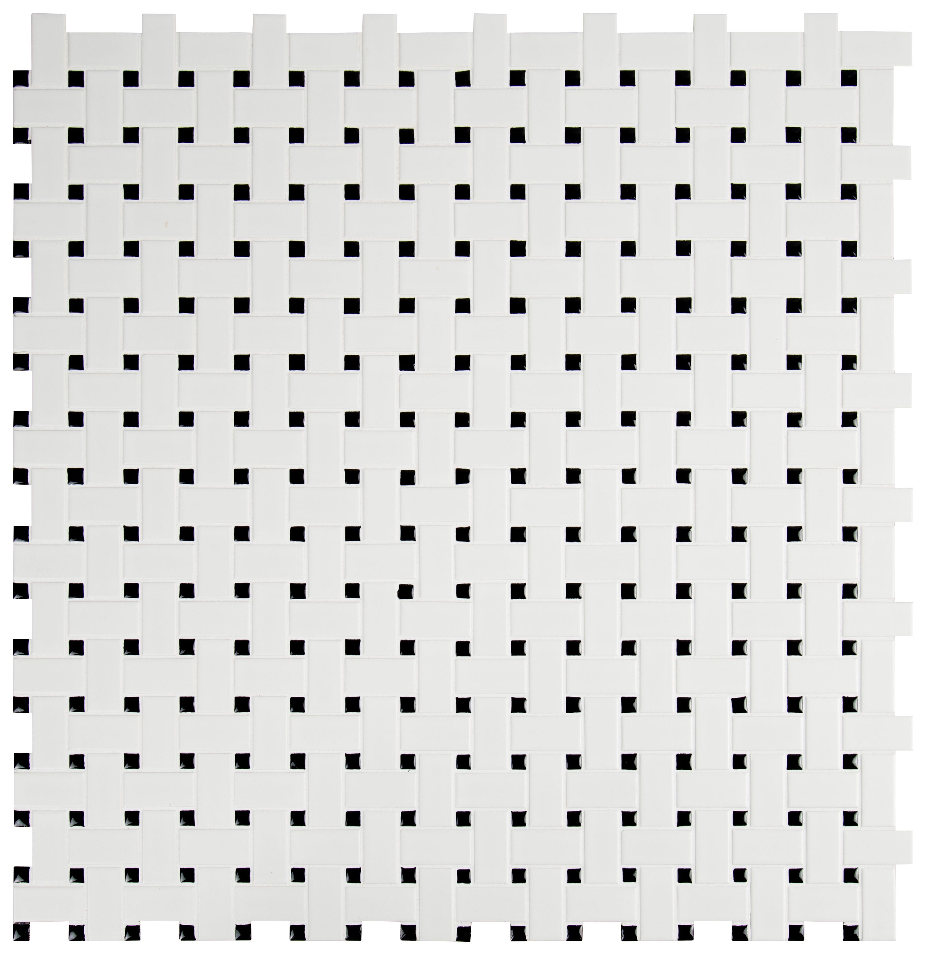 MSI Retro Weave Bianco 11.73 in. x 11.73 in. x 6 mm Porcelain Mesh-Mounted Mosaic Tile (14.4 sq. ft. / case)
