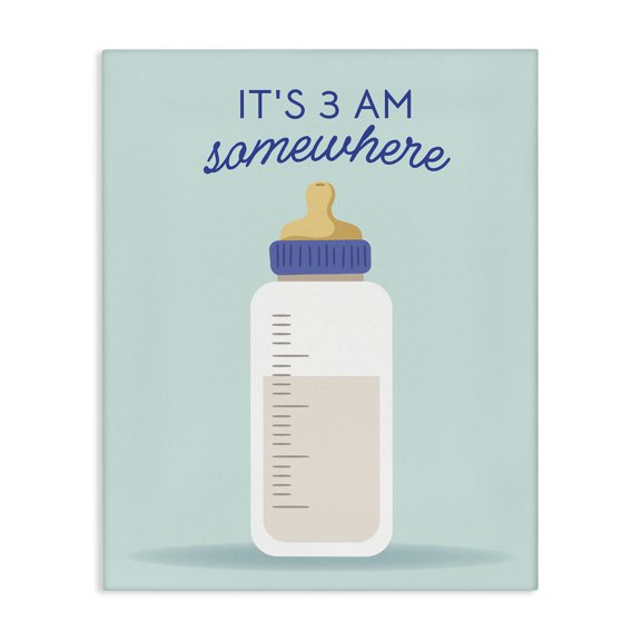 Stupell Industries Eclectic It's 3am Somewhere Phrase Canvas Art, 30 x 40, by Emily Dumas