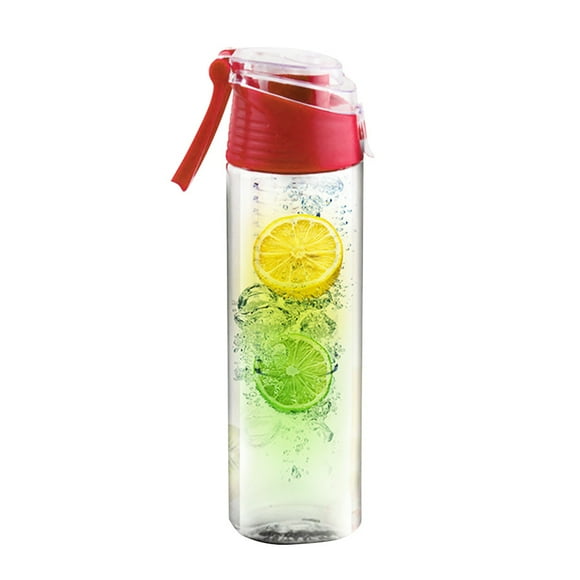 MasteelfCA 800ML Fruit Infuser Water Bottle Outdoor Sports Bottle for Hiking Traveling Camping (Red)