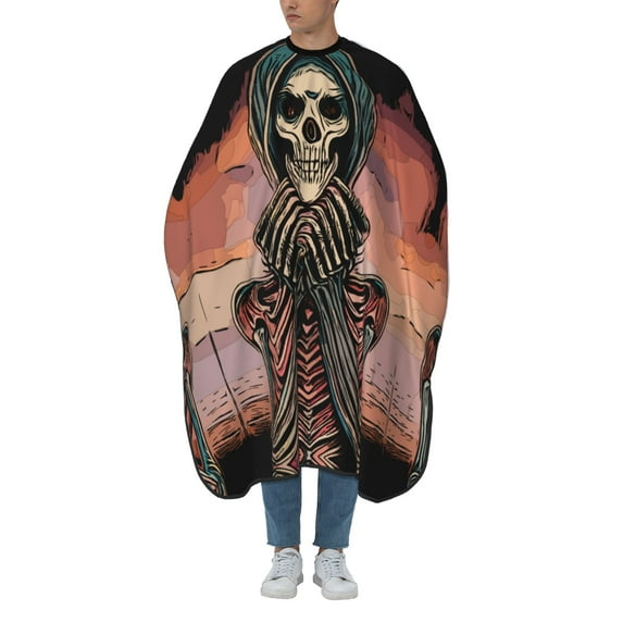 ZICANCN Hair Cutting Cape for Adults-Retro Grunge Skeleton Cape Salon Barber Cape for Hair Stylist Shampoo Capes Waterproof , 55x66 Inch