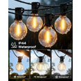 thumbnail image 3 of PYYNA-Outdoor Patio String Lights Waterproof with Remote, 50FT 18+1 G40 Edison LED Shatterproof Bulbs Hanging Outside Light for Backyard, Porch, Deck, Balcony, Garden, 3 of 4