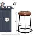 thumbnail image 2 of MultiHaven Backless Bar Stools Set of 4,24" Counter Height Barstools with Brown PU Upholstered Seat for Kitchen Island, 2 of 9