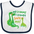 thumbnail image 3 of Inktastic My Grammy and Grandpa Love Me Grandson Dinosaur Boys Baby Bib, 3 of 4