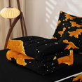 thumbnail image 5 of Erosebridal Orange Dinosaur Cookie Zipper Twin Comforter Sets with Fitted Sheet and 2 Pillowcases for Boys Girls, Sparkle Stars Galaxy Zipper Bedding Set, Black Reversible, 4pcs, 5 of 7