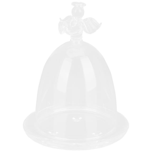 Display Cabinet Angel Clear Display Dome Cloche Bell Jar Glass Angel Cloche Glass Flower Holder