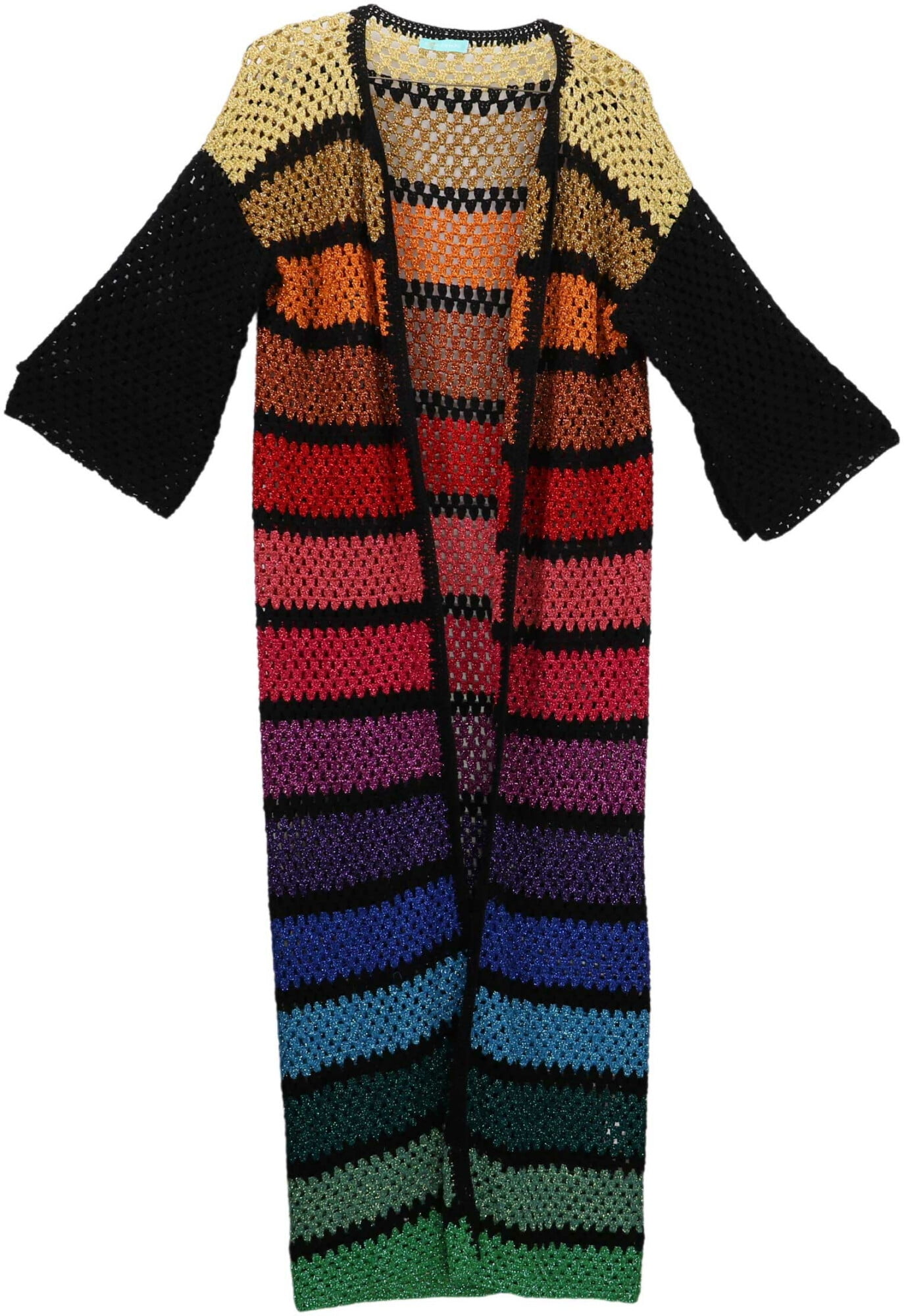 Rose Carmine Women's Horizontal Black / Rainbow Metallic Granny Crochet ...