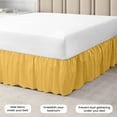 thumbnail image 2 of CCNY Bed Skirt Dust Ruffled Style Bedskirt Queen Adjustable Elastic 16" Inch Drop Length Microfiber Made Golden Bedskirts, 2 of 6
