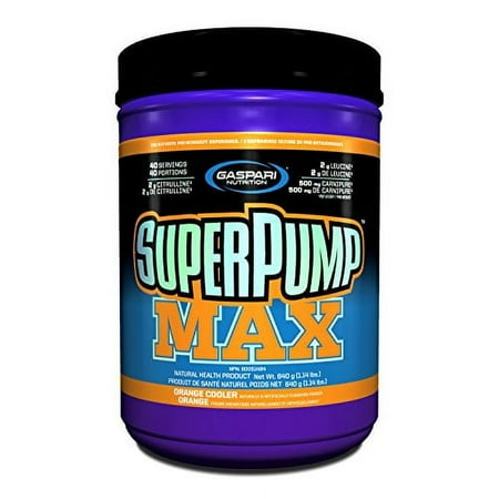 Gaspari Nutrition Super Pump Max, Pre Workout Supplement 40 Servings, Non-Habit-Forming, Sustained Energy & Nitric Oxide Booster Supports Muscle Growth, Recovery & Replen'shes Electroly