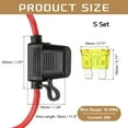 thumbnail image 2 of 5 Pcs Inline Fuse Holder DC 32V 10 AWG Waterproof Blade Fuse Holder with 20A Fuse, 2 of 5