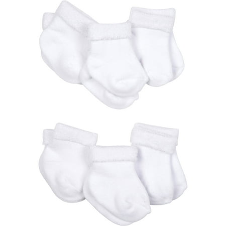 Gerber Baby White Socks 6-Pack - 0 to 3 Months - Walmart.com