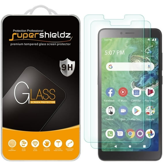 [2-Pack] Supershieldz for Alcatel TCL A2 (A507DL) Tempered Glass Screen Protector, Anti-Scratch, Anti-Fingerprint, Bubble Free
