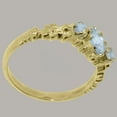 thumbnail image 4 of LBG British Made 10k Yellow Gold Natural Aquamarine Womens Engagement Ring - 33 size options - Size 4.5, 4 of 9