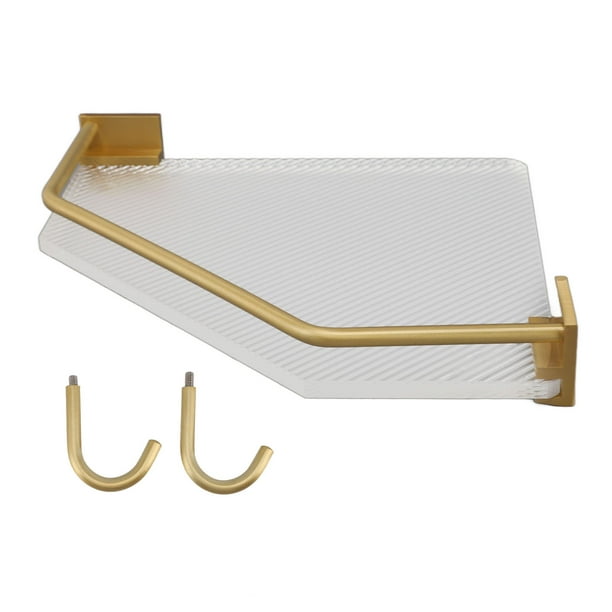 Estante Flotante De Esquina De Acrílico, Estante De Almacenamiento De Cocina Dorado Montado En La Pared, Estante De Esquina Impermeable, Estantes Flotantes De Esquina Para