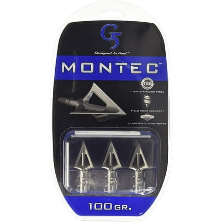 UPC: 0817990001128 | G5 Outdoors Montec 100-Grain 3 Count per Pack Broadhead