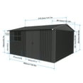 thumbnail image 3 of Metal garden sheds 12ftx10ft outdoor storage sheds white+black with window with sliding door, 3 of 3