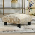 thumbnail image 2 of Jules Square Accent Footstool Ottoman Champagne Beige Floral, 2 of 11