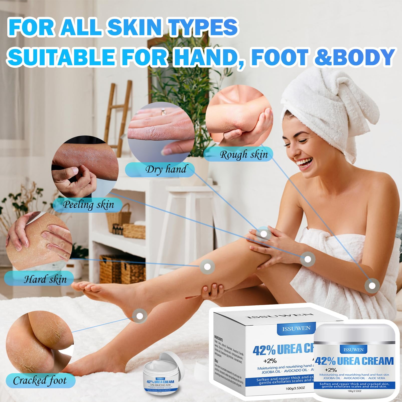 Urea 42 Foot Cream Cracked Heel Repair Cream For Feet and Hand Callus Remover For Dry And Hard Skin