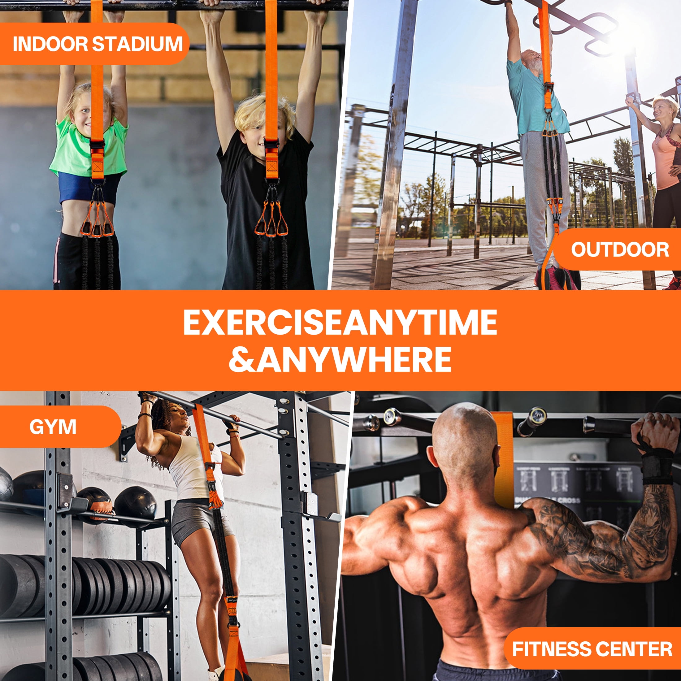 BESTSKY Pull Up Bands,Heavy Duty Resistance Bands for Working Out,Adjustable Weight Pull Up Bands Assistance Bands with Feet/Knee Rest,Workout Bands for Pull Up Bar,Strength Training