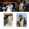thumbnail image 5 of Linen Suits for Men Casual Wedding Suits Men 3 Piece Suits Groomsmen Tuxedos Summer Beach Prom Set Brown L, 5 of 7