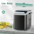 thumbnail image 2 of Portable Self Cleaning Countertop Ice Maker Machine, 6 Mins/9 Pcs, 26.5lbs/24Hrs, 2 Sizes of Bullet Ice, Ideal for Kitchen, Office, and Parties, Stainless Steel Black Ice Maker with Scoop and Basket, 2 of 11