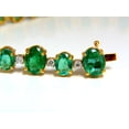 thumbnail image 4 of 22.86ct bright green natural emerald diamonds tennis bracelet 14kt, 4 of 7
