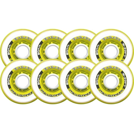 Labeda Inline Roller Hockey Skate Wheels Millennium Gripper Yellow 80mm SET OF