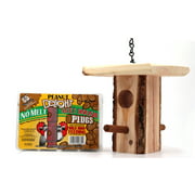 Mac's Suet Wild Bird Feeder, All Natural Wood, Made in The USA - Includes 4 C&S Peanut Suet Plugs …