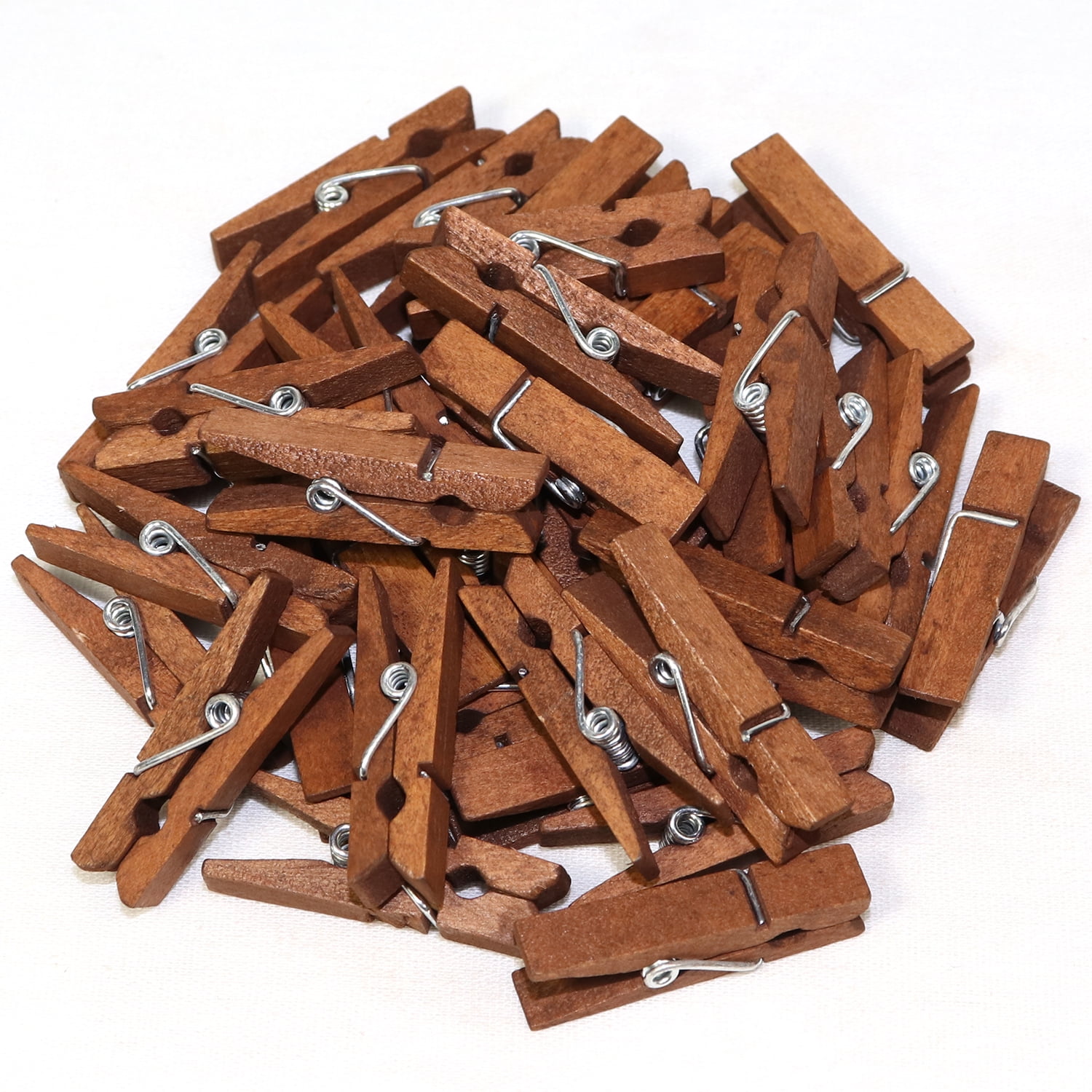 Xelparuc 100pcs Mini Clothespins Wooden Clips, Clothes Pins Colored, Mini Natural Wooden Clothespins Multi-function Clothespins Photo Paper Peg Pin Craft Clips