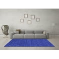 thumbnail image 3 of Ahgly Company Machine Washable Indoor Square Abstract Blue Contemporary Area Rugs, 4' Square, 3 of 4
