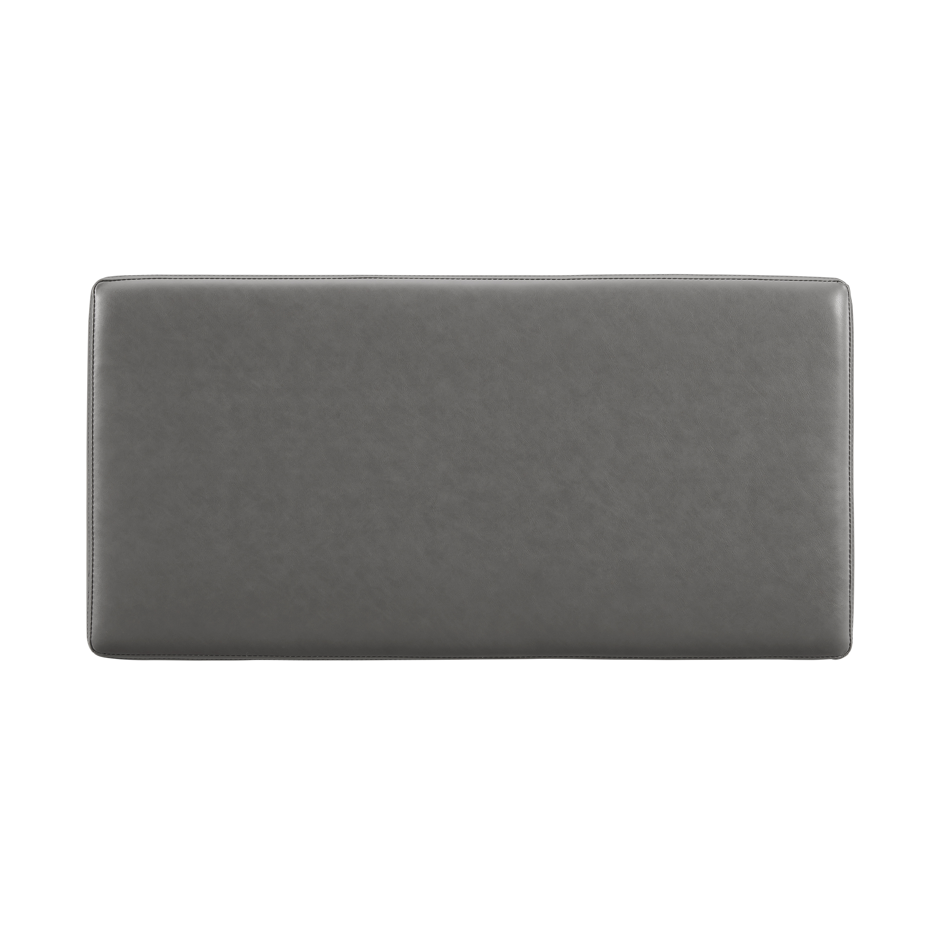 Linon Elta Rectangle Storage Ottoman, Gray Faux Leather