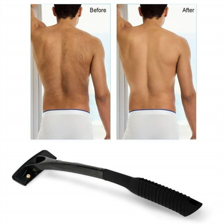 Men's Back Hair Removal Shaver,Xhtang Body Grooming Tool for Back Hair Removal with Foldable Handle and Safety Double-Sided Blades for Pain-Free Body Hair