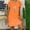 01 Orange, variant on Weiqiqre Maxi Dresses for Seniors Cotton Linen Midi Dress V Neck Short Sleeve Causal Loose Tshirt Dresses Summer