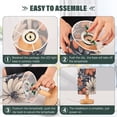 thumbnail image 4 of Flowers Leaves Floral Table Lamp USB Bedside Desk Nightstand Lamp Printed Gifts Small Lamp Wood Base for Bedroom Living Room Kids Room College Dorm, 4 of 7