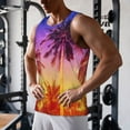 thumbnail image 5 of Ocsxa Palm Trees at Sunset Pattern Men's Muscle Gym Workout Stringer Tank Tops Bodybuilding Fitness T-Shirts-3X-Large, 5 of 7