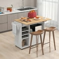 thumbnail image 4 of Gymax Kitchen Island Cart w/ Drop-Leaf & Power Outlet Microwave Shelf Wine Rack Drawer White, 4 of 10