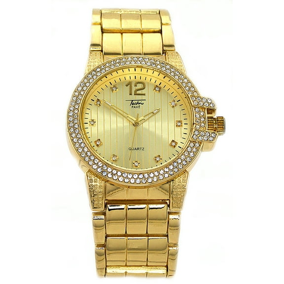 Men's  gold tone Heavy  Clubbing watch 46mm 13mm thick case.
