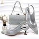thumbnail image 1 of QSGFC, zapatos y Bolsa verdes de diseño italiano para fiesta de tacón nigeriano para mujer, conjunto decorado con bolso de diamantes de imitación para fiesta de boda, 1 of 5