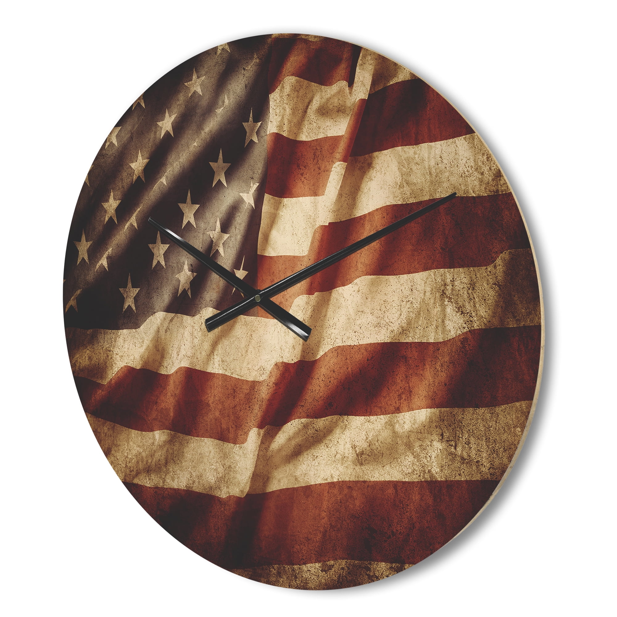 Designart 'American Flag Gradient' Modern Wood Wall Clock