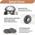 thumbnail image 5 of 4pcs Steel Wool Scrubber with Replacement Wire Pads Set, Stainless Steel Scrubber with Handle for Scouring Stubborn Messes from Cast Iron, Pots, Pans, Grill, Stoves, Sink(2 Scrubber+2 Pads), 5 of 5