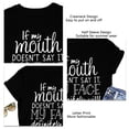thumbnail image 3 of Camiseta con estampado de letras, camisa holgada de manga corta de gran tamaño para vacaciones, linda camisa divertida para mujer, verano, negro, S, 3 of 4