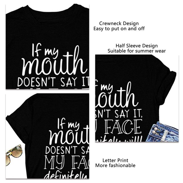 Camisa De Verano Con Estampado De Letras, Camisa De Verano Con Letras Sueltas De Gran Tamaño Transpirable, Suave Para El Uso Diario Para Mujer ANGGREK Otros
