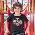 thumbnail image 3 of Tee Hunt Day of The Dead Floral Sugar Skulls Youth T-Shirt Dia de Los Muertos Kids, Black, X-Large, 3 of 5