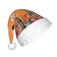 thumbnail image 2 of Fuzoiu Halloween Flamingos Print Santa Hat Christmas Hat for Adults,Santa Hats with Pompom, Unisex Xmas Holiday Hat for Christmas New Year Festive Party Supplies, 2 of 6