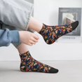thumbnail image 6 of Uemuo Vintage Floral Printed Crew Socks, Moisture-Wicking Socks, Athletic Socks for Men Breathable Cushion Socks Casual Sport Socks for Running Traveling, 6 of 6