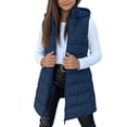 thumbnail image 3 of Asgosdo Girls Hooded Puffer Vest Zip Up Sleeveless Side Button Casual Warm Kids Long Quilted Jackets with Pockets Size 3-14Y, 3 of 7