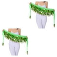 thumbnail image 1 of Baohd Foulard de Hanche à Ajustement Automatique de la Taille Améliorant la Performance de Danse Ferme Vert Foncé 2ensemble, 1 of 6