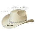 thumbnail image 4 of RUINIXCW Cowboy Cowgirl Hat For Women Men Western Hats Rhinestone Cowboy Hat Wide Brim Cow Girl Rodeo Hat Felt Jazz Cap For Rodeo Party, 4 of 8